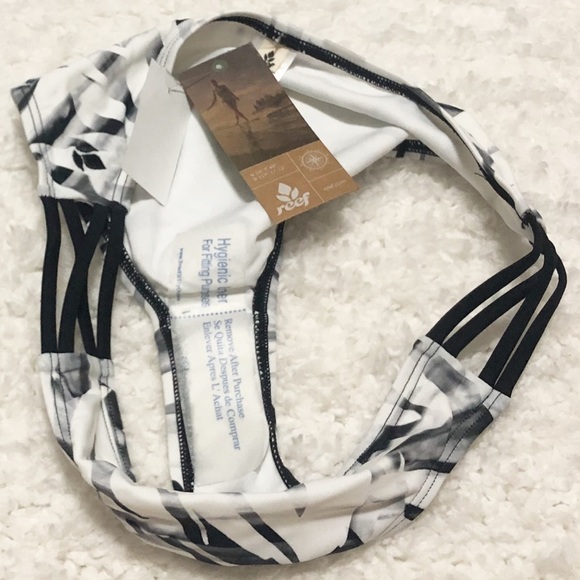 🆕 Reef Desert Palm Retro strappy bikini bottoms black white neutral - Picture 5 of 10